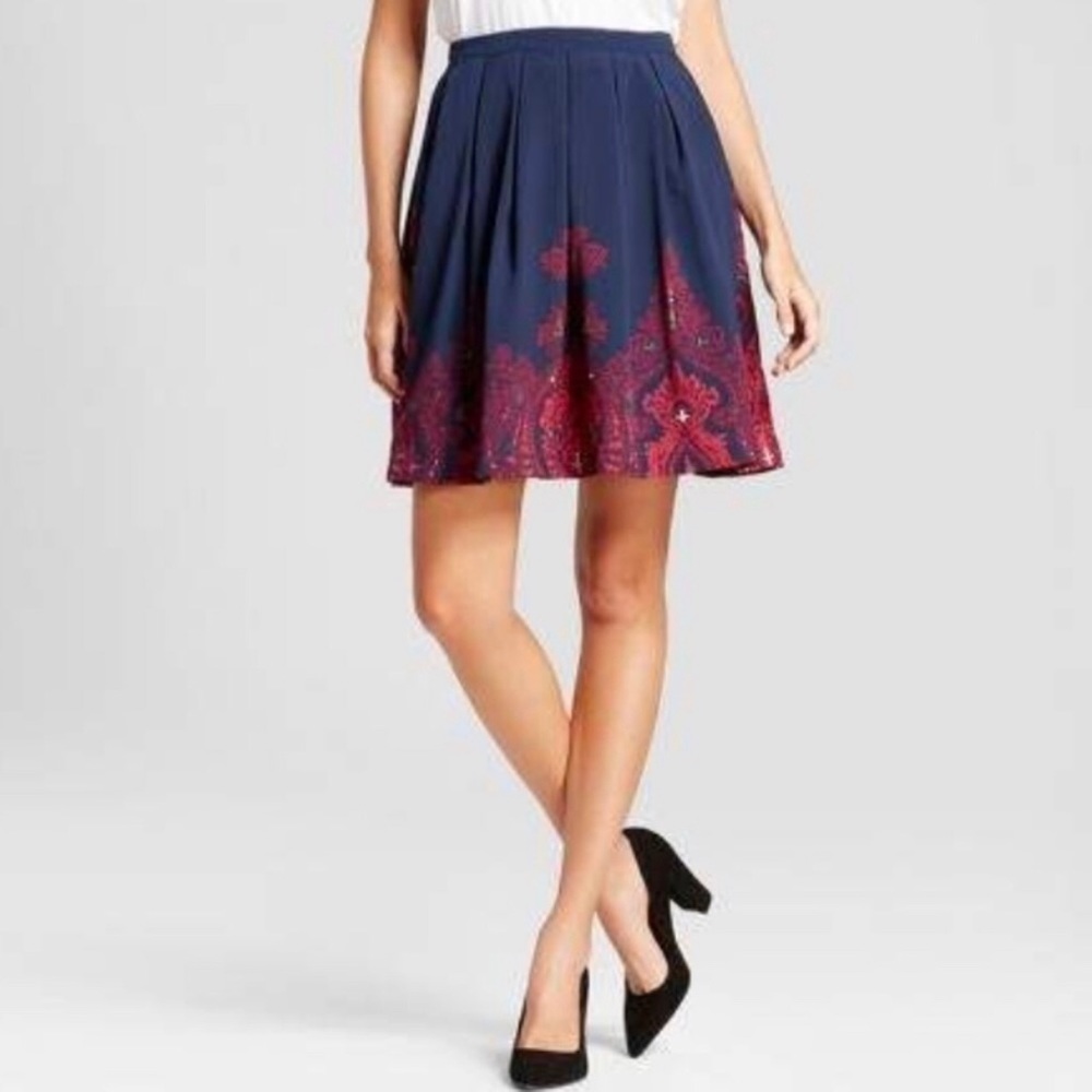 Isani Target Blue Pink paisley Skirt Size medium